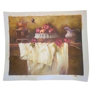 Fruit Bowl #7 - Original Oil Painting  Unstretched Canvas 20"x16" Artist Unknown